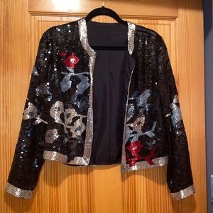 vintage sequin cropped jacket